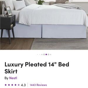 Three Bird Nest White Bed Skirt